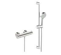Hansa Basic - Conjunto de ducha con termostato, 3 chorros, cromo 55150131