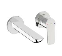 Hansa Basic - Grifo empotrado de lavabo, montaje de 2 orificios, cromo 55602103