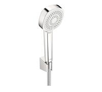 Hansa Basicjet - Conjunto de alcachofa de ducha, 3 chorros, soporte y manguera, cromo 44600133