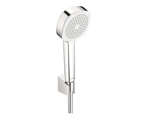 Hansa Basicjet - Conjunto de alcachofa ducha, 1 chorro, soporte y manguera, cromo 44600113