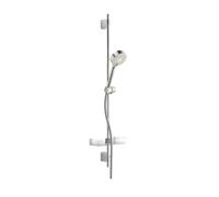 Hansa Basicjet - Conjunto de teleducha de 3 chorros, barra, jabonera y manguera, ECO, cromo 44670133