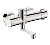 Hansa Clinica - Grifo automático termostático de lavabo, alimentación por batería, cromo 08866201