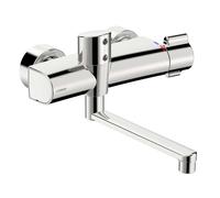 Hansa Clinica - Grifo automático termostático de lavabo, alimentación por batería, cromo 08866202
