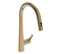 Hansa Designo - Grifo de fregadero con ducha extraíble, bronce cepillado 5136228381
