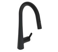 Hansa Designo - Grifo de fregadero con ducha extraíble, negro mate 5136228333