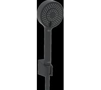HANSA HANSABASICJET set de ducha de mano, tecnología anticalcárea, diámetro 95 mm, caudal ecológico, 3 chorros, 4468013333, Color: negro mate