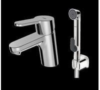 Hansa Grifo monomando de lavabo Primo 49462203 teleducha proyección 107 mm cromo sin desagüe