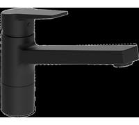 HANSA HANSATWIST mezclador de cocina, con dispositivo de seguridad, giratorio, proyección: 199 mm, 0914228333, Color: negro mate