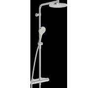 HANSA HANSAVIVA Mezclador de ducha tipo lluvia, Thermo Cool, MagShelf, con termostato, altura 1190mm, 6515920180, Color: Acero cepillado