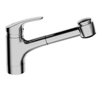 Hansa Mix - Grifo monomando de fregadero con ducha extraíble, cromo 01382283