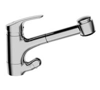 Hansa Mix - Grifo monomando de fregadero con ducha extraíble, cromo 01392183