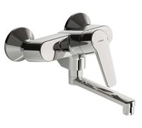 Hansa Polo - Grifo monomando de fregadero de pared, cromo 51612193