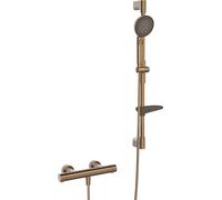 Hansa Prisma - Conjunto de ducha con termostato, 3 chorros, bronce cepillado 4813042181