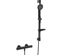 Hansa Prisma - Conjunto de ducha con termostato, 3 chorros, negro mate 4813042133