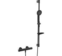 Hansa Prisma - Conjunto de ducha con termostato, 3 chorros, negro mate 4813043133