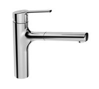Hansa Ronda - Grifo monomando de fregadero con ducha extraíble, cromo 03342273