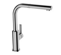 Hansa Ronda - Grifo monomando de fregadero con ducha extraíble, cromo 54912273