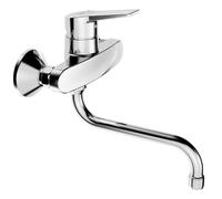 Hansa Twist - Grifo monomando de fregadero de pared, cromo 09692193