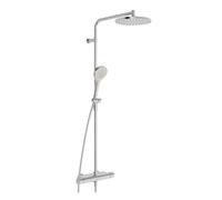 Hansa Viva - Conjunto de ducha con termostato, diámetro de 25 cm, 3 chorros, acero cepillado 6515920180