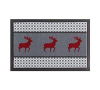 HANSE Home 102506 Felpudo, Poliamida, Gris/Rojo, 40 x 60 x 0,7 cm