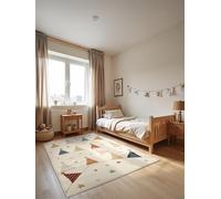 Hanse Home Adventures - Alfombra Infantil con banderines para Fiestas, diseño Moderno, para Gatear, para habitación de los niños, habitación Juvenil, salón, Color Crema, Multicolor, 160 x 235 cm