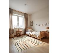 Hanse Home Adventures - Alfombra infantil con diseño de arcoíris multicolor, diseño moderno, para gatear, para habitación de los niños, habitación juvenil, salón, color crema, multicolor, 120 x 170 cm