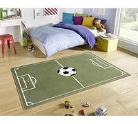 Hanse Home Adventures - Alfombra Infantil de Pelo Corto, diseño de fútbol, 80 x 150 cm, Color Verde