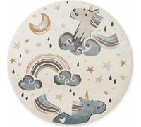 Hanse Home Adventures: Alfombra infantil, diseño de unicornio, color crema, multicolor