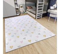 Hanse Home Adventures Alfombra Infantil Moderna con diseño de Corazones, para habitación Infantil, Sala de Juegos, habitación Juvenil, salón, Color Crema, Multicolor, 160 x 235 cm