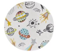 Hanse Home Adventures Alfombra Infantil Redonda, Planeta, Universo, Nave Espacial, Estrellas, para habitación Infantil, Sala de Juegos, habitación Juvenil, salón, Multicolor, 140 cm