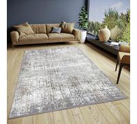 HANSE Home Alfombra Abstracta Vintage - Alfombra Oriental de Pelo Corto para salón, Aspecto Vintage, Alfombra Abstracta para Dormitorio, Comedor, salón, Pasillo, Color Crema Gris, 200 x 280 cm