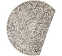 Hanse Home: Alfombra circular reversible para interior y exterior, modelo Lilja, robusta, en tonos gris y crema - Ø140 cm
