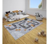 Hanse Home: Alfombra de 160 cm x 220 cm, diseño "Straße" en gris y amarillo
