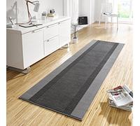 Hanse Home Alfombra de Pasillo con Banda de 80 x 400 cm, Suave Pelo Corto, diseño Moderno, para Pasillo, Dormitorio, habitación de los niños, baño, Sala de Estar, Cocina, Color Gris