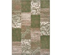 Hanse Home: Alfombra de pelo corto, diseño de cuadros, estilo vintage, fácil de limpiar, color verde - 160x230 cm