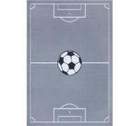 Hanse Home: Alfombra infantil "Estadio", alfombra de juego, temática de fútbol, para habitación infantil, color gris - 160x220 cm