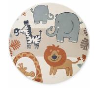 Hanse Home: Alfombra infantil Savanna, alfombra de juegos, animales, para habitación infantil, color crema - Ø160 cm