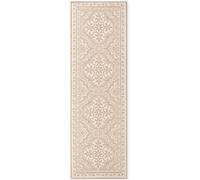 Hanse Home: Alfombra reversible para interior y exterior, resistente a la intemperie, robusta, diseño "Rosel", de yute, color blanco - 80x250 cm