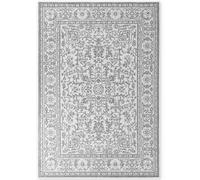 Hanse Home: Alfombra reversible para interiores y exteriores, resistente a la intemperie, robusta, modelo Kona, color blanco gris - 160x230 cm