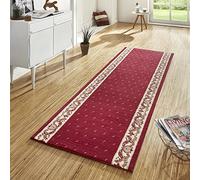 HANSE Home Designer Camino de Terciopelo Floret, Polipropileno, Rojo, 80 x 400 x 0.9 cm