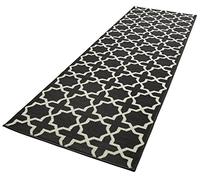 HANSE Home Designer Camino de Terciopelo Glam, Polipropileno, Negro/Crème, 80 x 500 x 0.9 cm