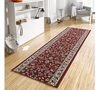 Hanse Home: Alfombra de diseño vintage, resistente y fácil de limpiar, color rojo - 80x200 cm