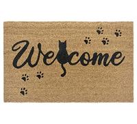 Hanse Home Felpudo de Coco para Interior - Natural, Felpudo de Coco, Felpudo Welcome, Antideslizante, para Pasillo, terraza, Entrada - 45 x 75 cm