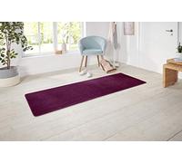 Hanse Home Nasty Alfombra de Pelo Corto Monocolor para Comedor, salón, habitación de los niños, Pasillo, Dormitorio, Cocina, Color Mora, 80 x 300 cm