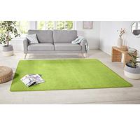 Hanse Home Nasty Alfombra de salón, mullida de Pelo Corto, Monocolor, para Comedor, salón, habitación de los niños, Pasillo, Dormitorio, Cocina, Color Verde Liso, 200 x 200 cm