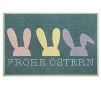 Hanse Home Printy Felpudo para Interior y Exterior, 40 x 60 cm, atrapasuciedad, Felpudo con Letras, Lavable y Resistente a la Intemperie, Antideslizante para Entrada y Exterior, Verde Oscuro