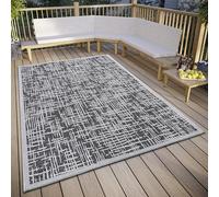 Hanse Home Telu - Alfombra Impermeable para Interior y Exterior, diseño Moderno, Resistente al Agua, Tejido Plano, para jardín, balcón, terraza, salón, Color Gris y Beige, 76 x 150 cm