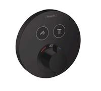 Hansgrohe 15743670 ShowerSelect S Termostato Unterputz für 2 Verbraucher Mattschwarz, negro mate, 2 funciones