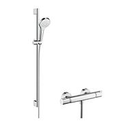 Hansgrohe Conjunto de ducha a pared Ecostat con termostato cromo-blanco 27014400