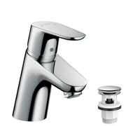 Hansgrohe Focus E2 - Grifo de lavabo con desagüe Push-Open, cromo 31604000